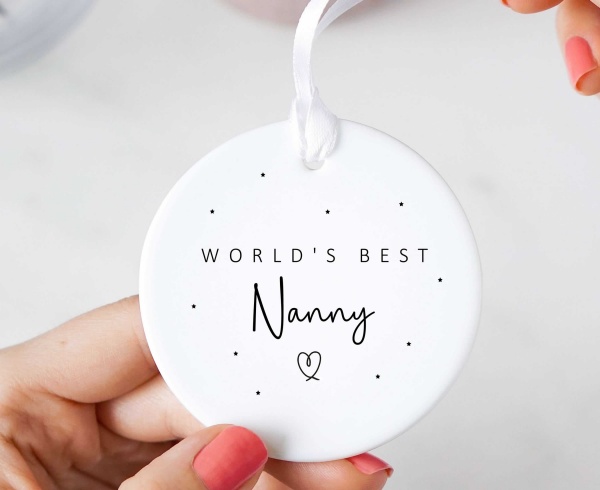 World's Best Nanny Ceramic Keepsake Hanging Ornament